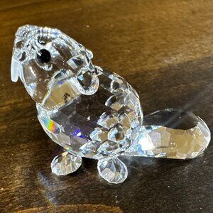 RETIRED Swarovski Crystal Figure w/Box - Sitting Baby Beaver - 7616 000 002